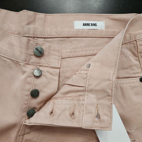 NWT Anine Bing Pink Denim Shorts Size Medium - Picture 4 of 9